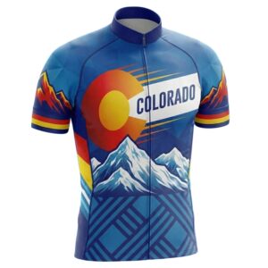 Men's Bike Jersey Colorado Mountain, Colorado Cycling Jersey For A Gift - Short Sleeve Cycling Jersey-White