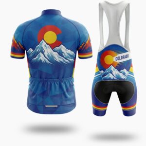 Men's Bike Jersey Colorado Mountain, Colorado Cycling Jersey For A Gift - Short Sleeve Cycling Jersey Kit-White