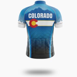 Men's Colorado Blue Cycling Jersey Full Kit - Short Sleeve Cycling Jersey-White