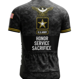 Men's US Army Logo Eagle Cycling Jersey, Gift For Troops Serving In the Military - Short Sleeve Cycling Jersey-Black