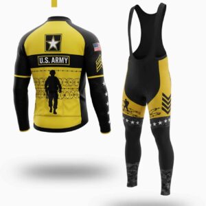 Men's US Army Troops Cycling Jersey Set Long Sleeve V2 - Long Sleeve Cycling Jersey Kit-White