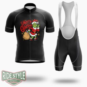 Merry Grrinchmas Christmas Cycling Jersey Kit - Short Sleeve Cycling Jersey Kit-White