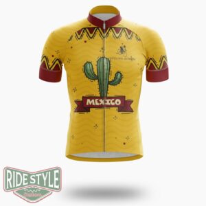 Mexico Cactus Cycling Jersey Outfit - Short Sleeve Cycling Jersey-White