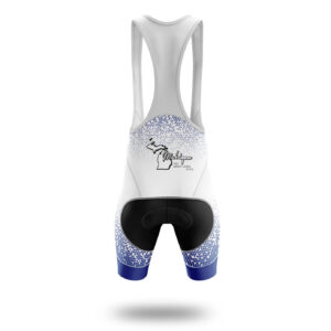 Michigan Cycling Jersey, Stylish Michigan Map State Cycling Jersey - Bib Shorts-White