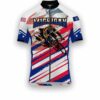 Michigan States Cycling Jersey, USA Flag Men Women Jersey Full Kit - Short Sleeve Cycling Jersey-White