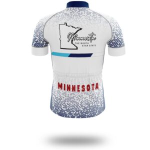 Minnesota Cycling Jersey, Minnesota The North Star State Map Cycling Jersey and Bib Short - Short Sleeve Cycling Jersey-White