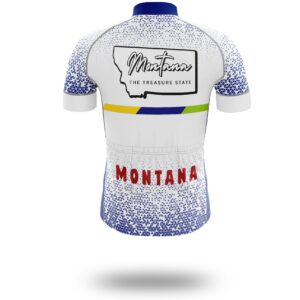 Montana Map Bike Jersey and Bib Shorts, Montana Map Cycling Jersey - Short Sleeve Cycling Jersey-White