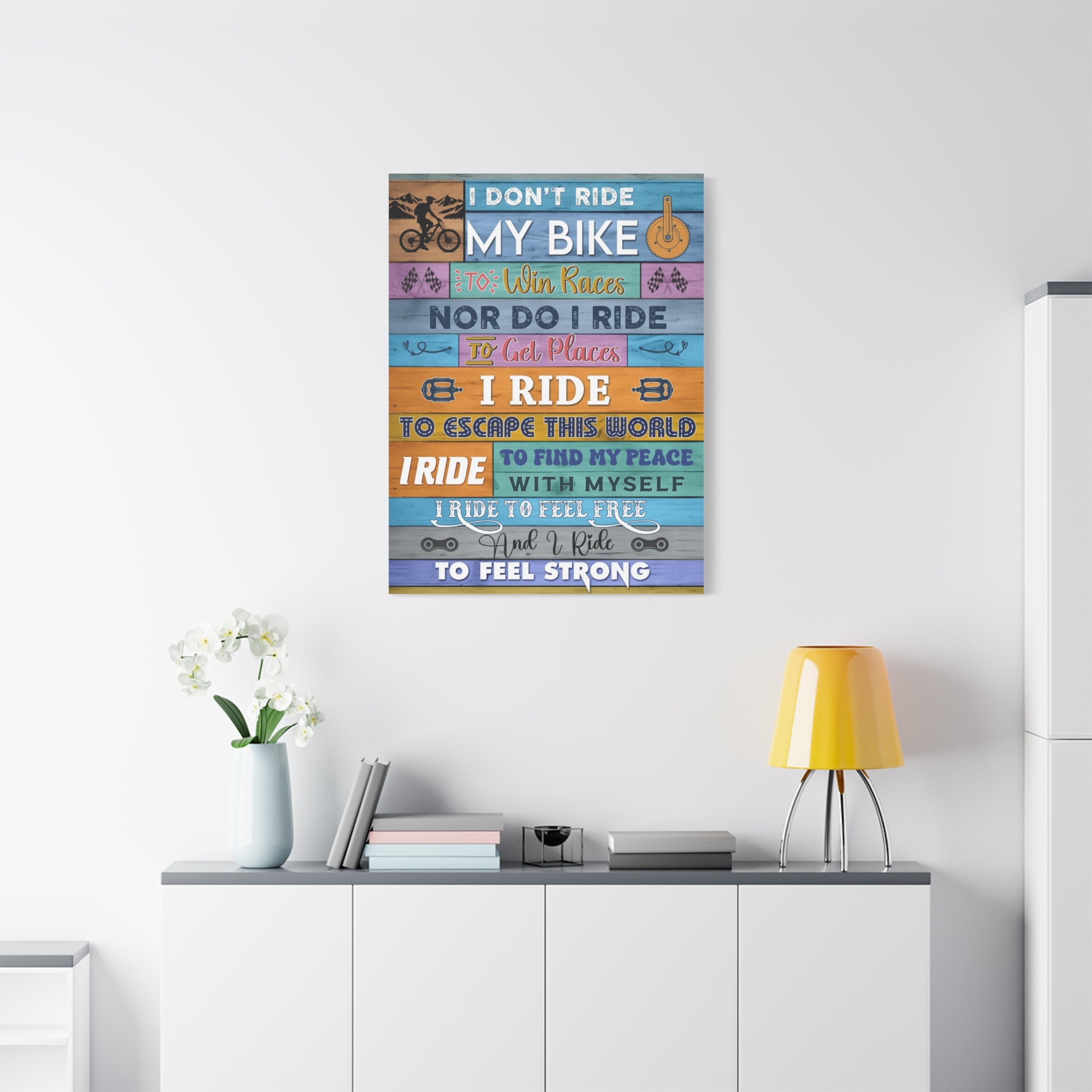 Mountain Bike Canvas - I Don't Ride My Bike To Win Race Canvas, Canvas Gift For Cyclist