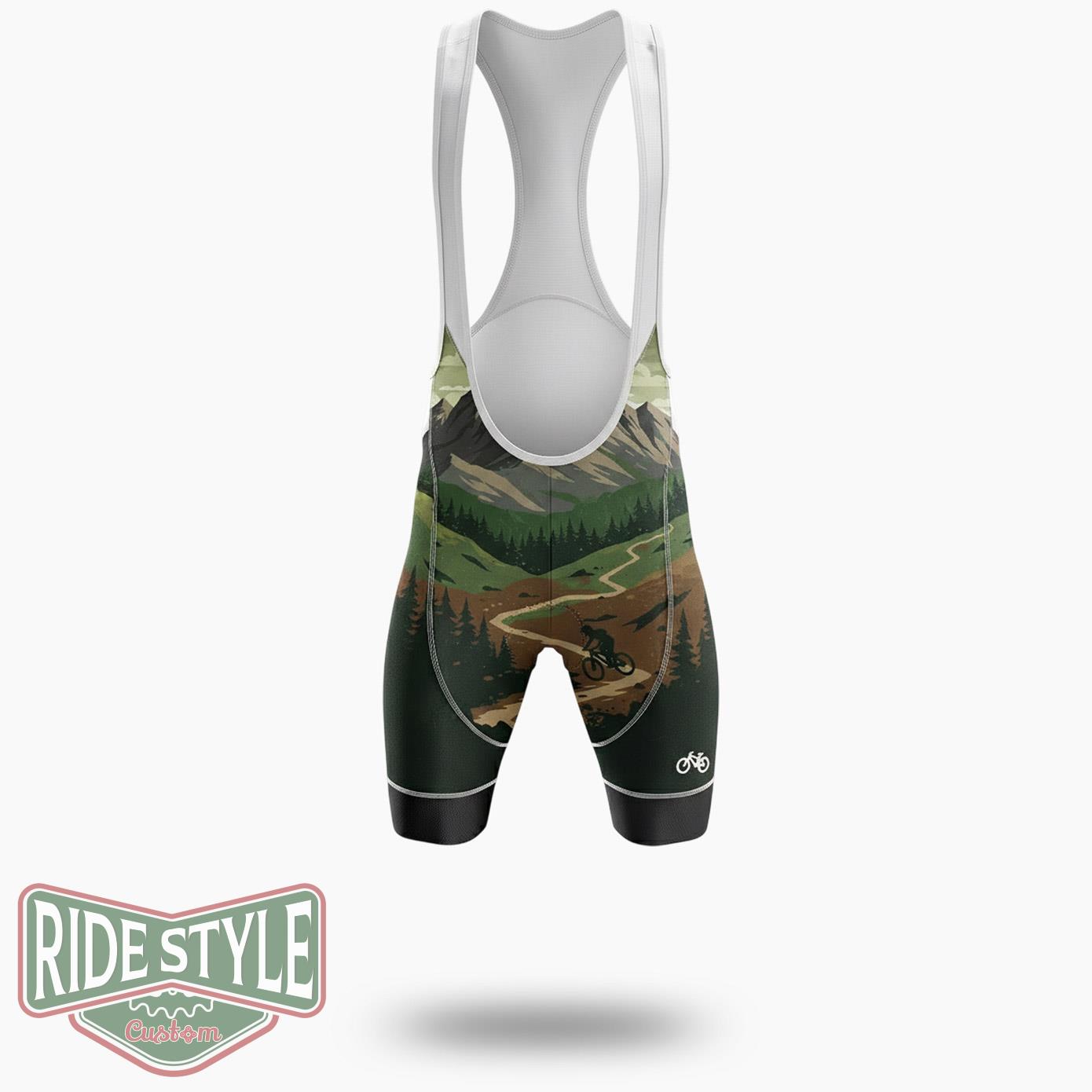 Mountain Bike Cycling Jersey Kit - Bib Shorts-White