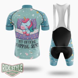My Official Napping Cycling Jersey Kit, Bicycle Clothing - Short Sleeve Cycling Jersey Kit-White