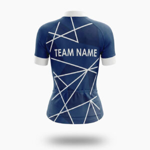 Navy Women's Cycling Jersey Custom Team Name and Personalized Name Bike Jersey - Women Short Sleeve Cycling Jersey-White