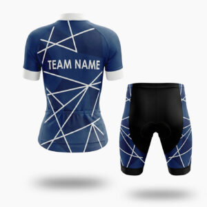 Navy Women's Cycling Jersey Custom Team Name and Personalized Name Bike Jersey - Short Sleeve Cycling Jersey Kit-White