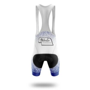Nebraska Cycling Jersey Comfortable Short Sleeve Set, Nebraska Map Cycling Jersey - Bib Shorts-White