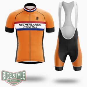 Netherlands Cycling Team Cycling Jersey Outfit - Short Sleeve Cycling Jersey Kit-White