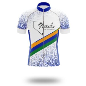 Nevada Map Cycling Jersey and Bib Shorts, Nevada Map Cycling Jersey - Short Sleeve Cycling Jersey-White