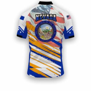 Nevada States Cycling Jersey, USA Flag Men Women Jersey Full Kit - Short Sleeve Cycling Jersey-White