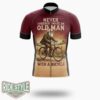 Never Underesimate An Old Man With A Bicycle Cycling Jersey Kit - Short Sleeve Cycling Jersey-White