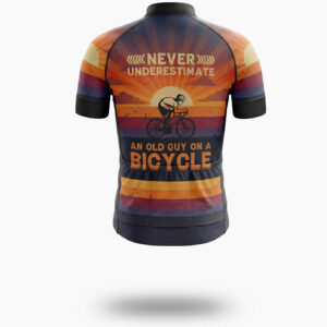 Never Underestimate An Old Guy On A Bicycle Men's Bike Cycling Jersey - Short Sleeve Cycling Jersey-White