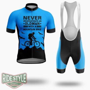 Never Underestimate An Old Man Cycling Jersey Kit - Short Sleeve Cycling Jersey Kit-White