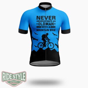Never Underestimate An Old Man Cycling Jersey Kit - Short Sleeve Cycling Jersey-White
