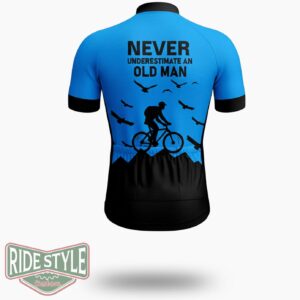 Never Underestimate An Old Man Cycling Jersey Kit - Short Sleeve Cycling Jersey-White