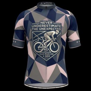 Never Underestimate The Unexpected Old Man On A Bike Cycling Jersey, Cycling Bicycle Shirt - Men's Short Sleeve Jersey - S