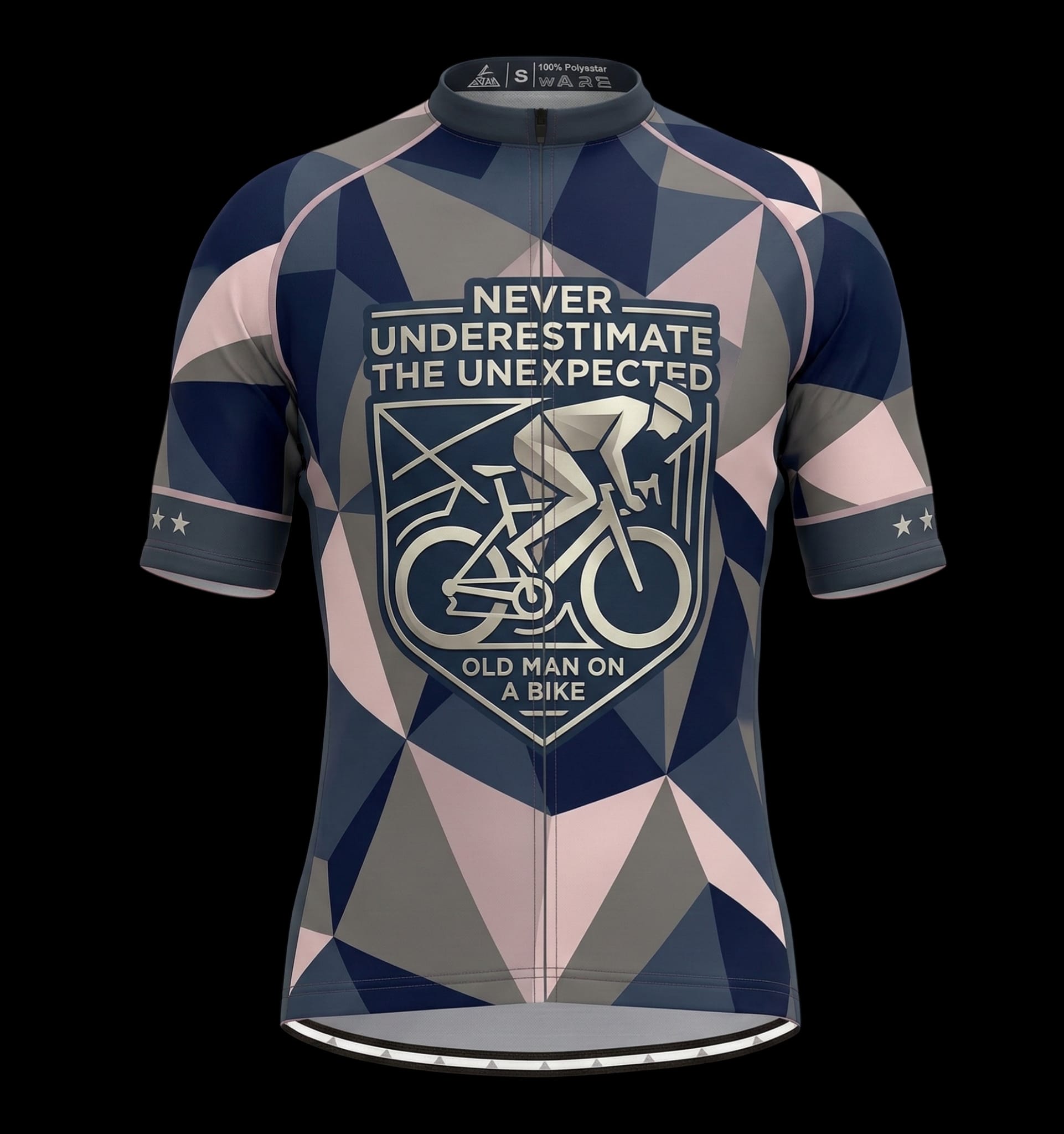 Never Underestimate The Unexpected Old Man On A Bike Cycling Jersey, Cycling Bicycle Shirt - Men's Short Sleeve Jersey - S