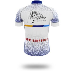 New Hampshire Cycling Jersey and Bib Shorts, New Hampshire Map Cycling Jersey Comfortable - Short Sleeve Cycling Jersey-White