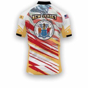New Jersey States Cycling Jersey, USA Flag Men Women Jersey Full Kit - Short Sleeve Cycling Jersey-White