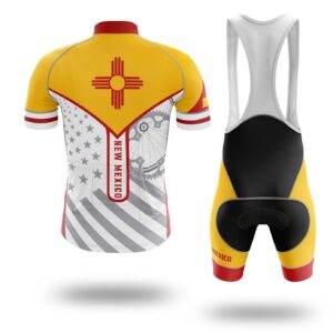 New Mexico State Flag Cycling Kit, Cycling Custom Name Jersey - Short Sleeve Cycling Jersey Kit-White