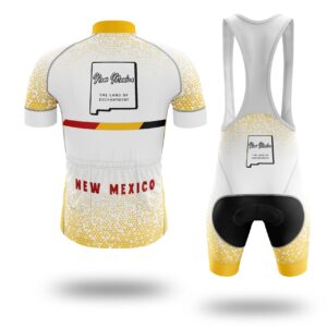New Mexico The Land of Enchantment Cycling Jersey, New Mexico Map Cycling Jersey - Short Sleeve Cycling Jersey Kit-White