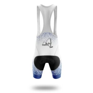 New York Cycling Jersey and Bib Shorts, New York Map Cycling Bike Jersey - Bib Shorts-White