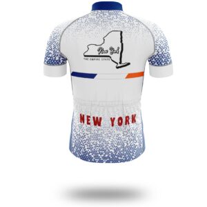 New York Cycling Jersey and Bib Shorts, New York Map Cycling Bike Jersey - Short Sleeve Cycling Jersey-White