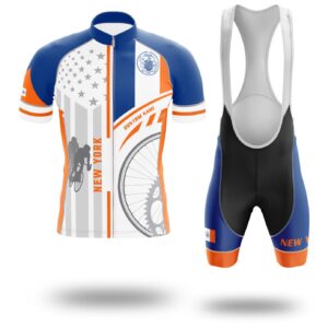 New York State Flag Cycling Kit, Cycling Custom Name Jersey - Copy - Short Sleeve Cycling Jersey Kit-White