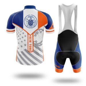 New York State Flag Cycling Kit, Cycling Custom Name Jersey - Copy - Short Sleeve Cycling Jersey Kit-White