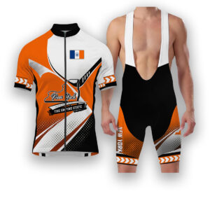 New York States Cycling Jersey, Maps Haftone Vintage Pattern Men Women Jersey Full Kit - Short Sleeve Cycling Jersey Kit-White
