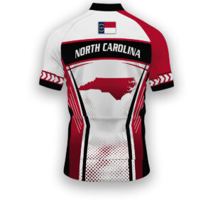 North Carolina States Cycling Jersey, Maps Haftone Vintage Pattern Men Women Jersey Full Kit - Short Sleeve Cycling Jersey-White