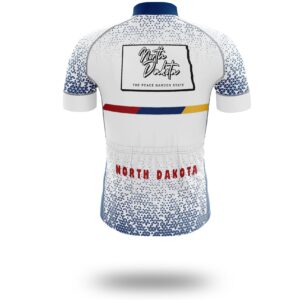 North Dakota Cycling Jersey, North Dakota Map Cycling Jersey - Short Sleeve Cycling Jersey-White