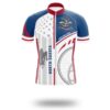North Dakota State Flag Cycling Kit, Cycling Custom Name Jersey - Short Sleeve Cycling Jersey-White
