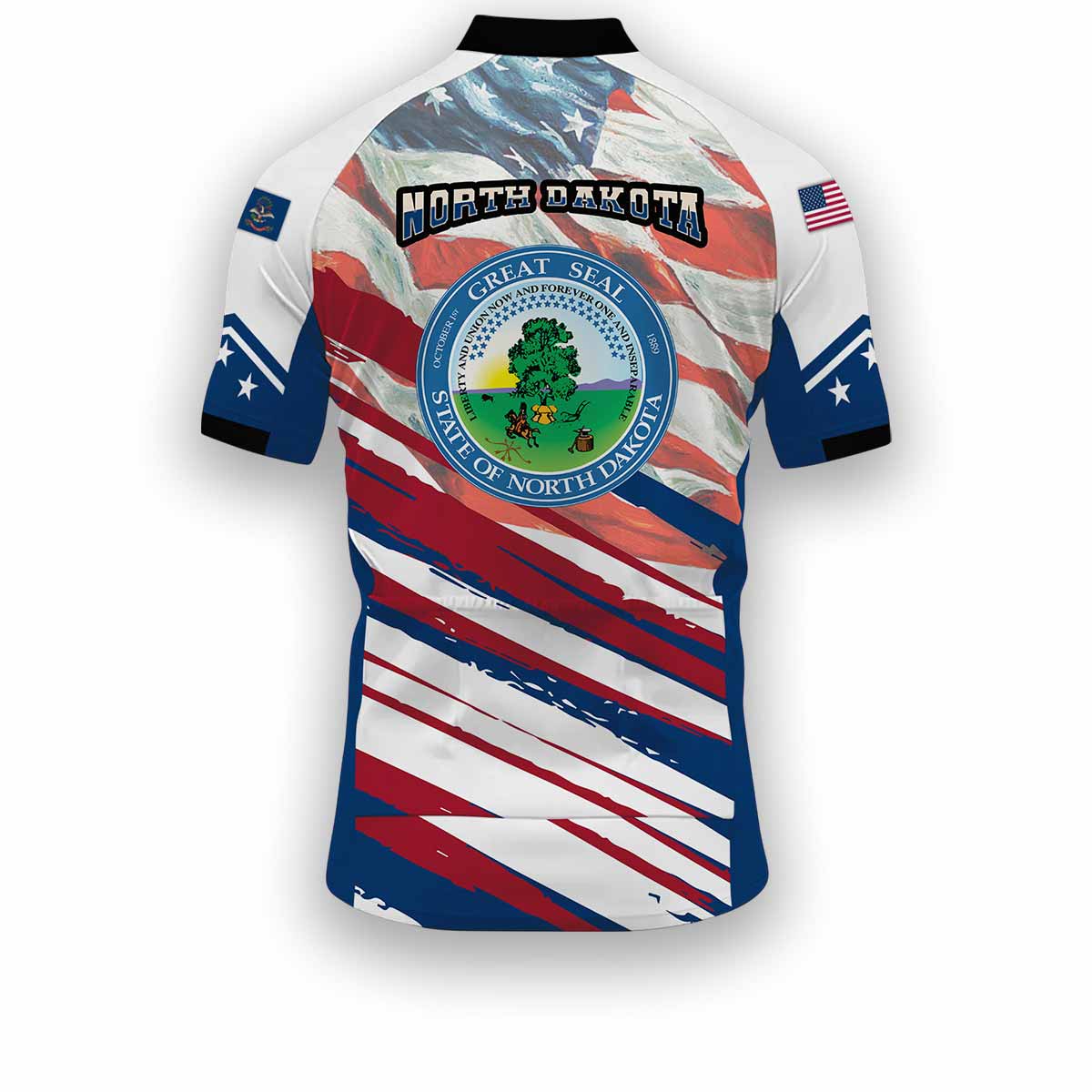 North Dakota States Cycling Jersey, USA Flag Men Women Jersey Full Kit - jpg-White