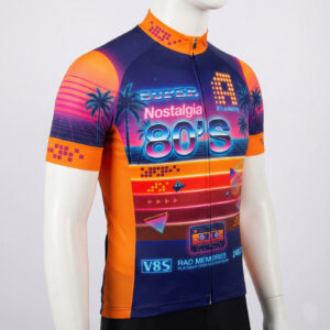 Nostalgia 80s Retro Cycling Jersey, 80s Memorial Bike Cycling Jersey - Short Sleeve Cycling Jersey-White