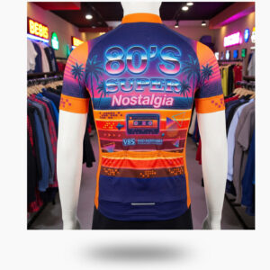 Nostalgia 80s Retro Cycling Jersey, 80s Memorial Bike Cycling Jersey - Short Sleeve Cycling Jersey-White