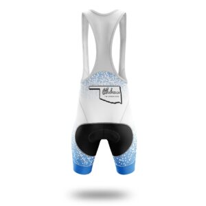Oklahoma Cycling Jersey, Oklahoma Map Cycling Jersey - Bib Shorts-White