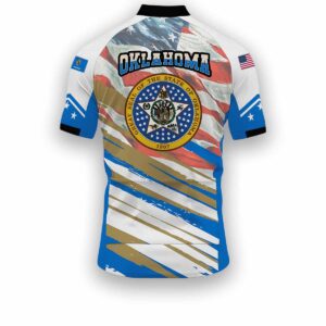 Oklahoma States Cycling Jersey, USA Flag Men Women Jersey Full Kit - Short Sleeve Cycling Jersey-White