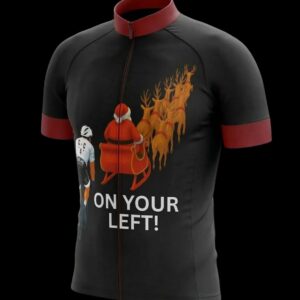 On Your Left Funny Santa Biker Cycling Jersey, Cycling Bicycle Shirt 2