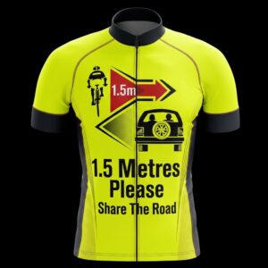 One Point Five Metres Please Share The Road Funny Design Cycling Jersey, Cycling Bicycle Shirt - Men's Short Sleeve Jersey - S