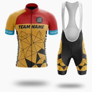 Orange Cycling Jersey For Team, Custom Team Name, Personalized Name Men's Bike Jersey - Short Sleeve Cycling Jersey Kit-White