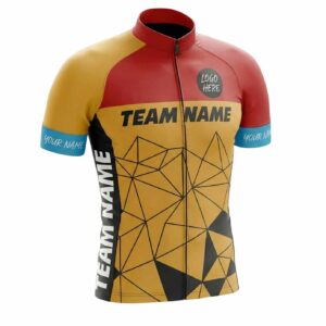 Orange Cycling Jersey For Team, Custom Team Name, Personalized Name Men's Bike Jersey - Short Sleeve Cycling Jersey-White