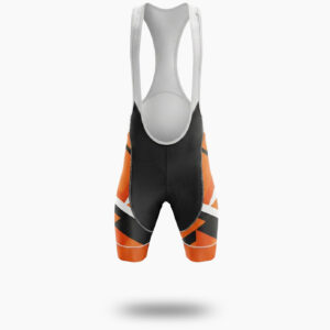 Orange Men's Cycling Jersey Custom Name, Personalized Name, Custom Team Logo Bike Jersey - Bib Shorts-White