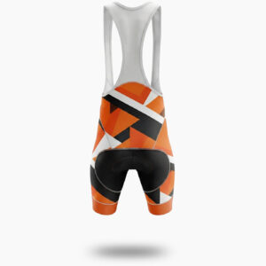 Orange Men's Cycling Jersey Custom Name, Personalized Name, Custom Team Logo Bike Jersey - Bib Shorts-White